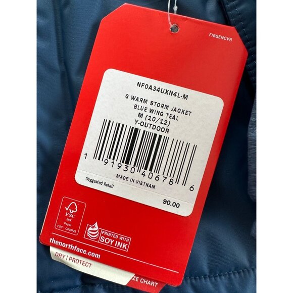 The North Face Girls 10/12 Navy Warm Storm Jacket Hooded NEW - Picture 3 of 7